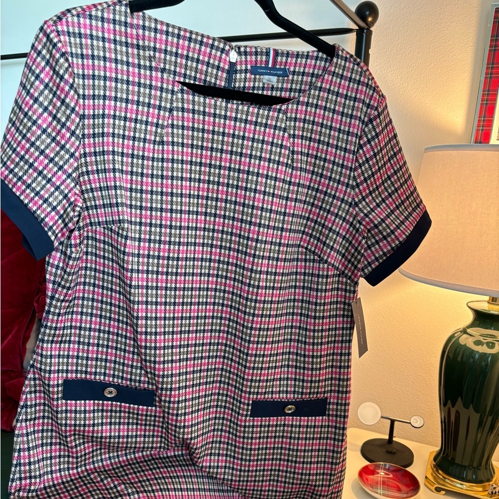 Tommy Hilfiger Pink and Blue Plaid Dress